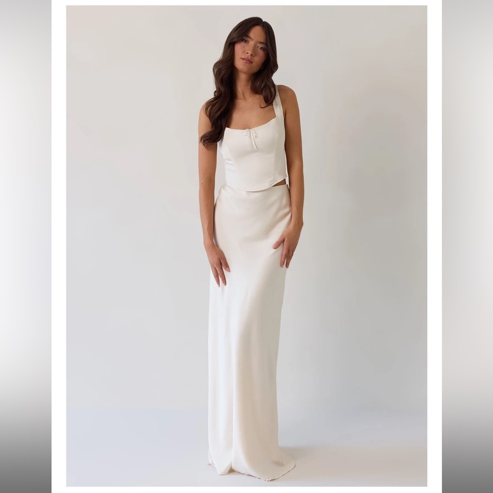 Park & Fifth Cream Maxi Dress with Tank Bodice